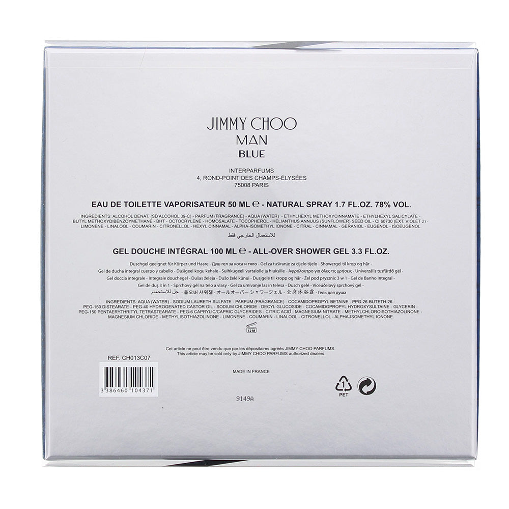 Jimmy Choo Man Blue 2 Piece Gift Set: Eau De Toilette 50ml - Shower Gel 100ml