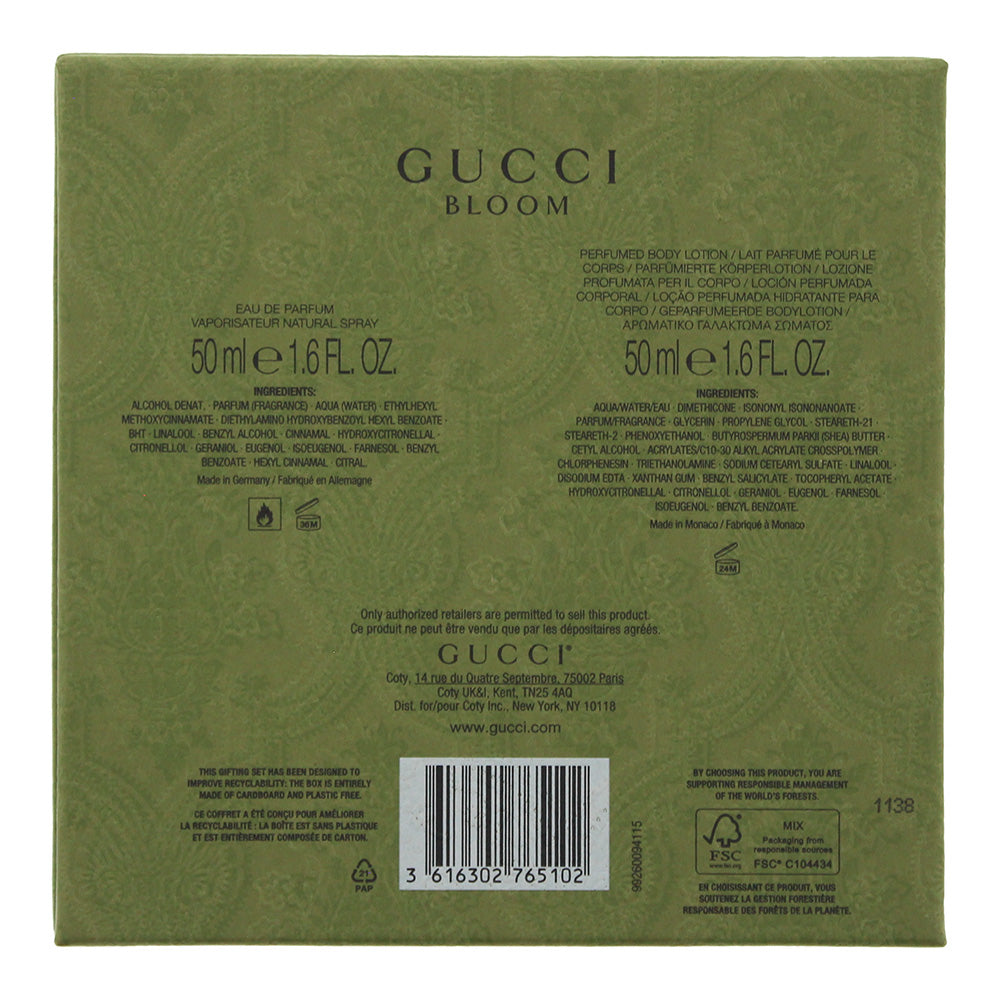 Gucci Bloom 2 Piece Gift Set: Eau De Parfum 50ml - Body Lotion 50ml