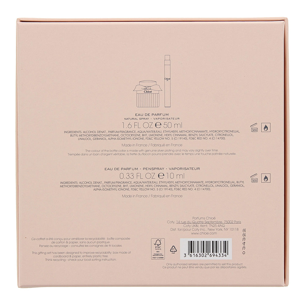 Chloe 2 Piece Gift Set: Eau De Parfum 50ml - Eau De Parfum 10ml