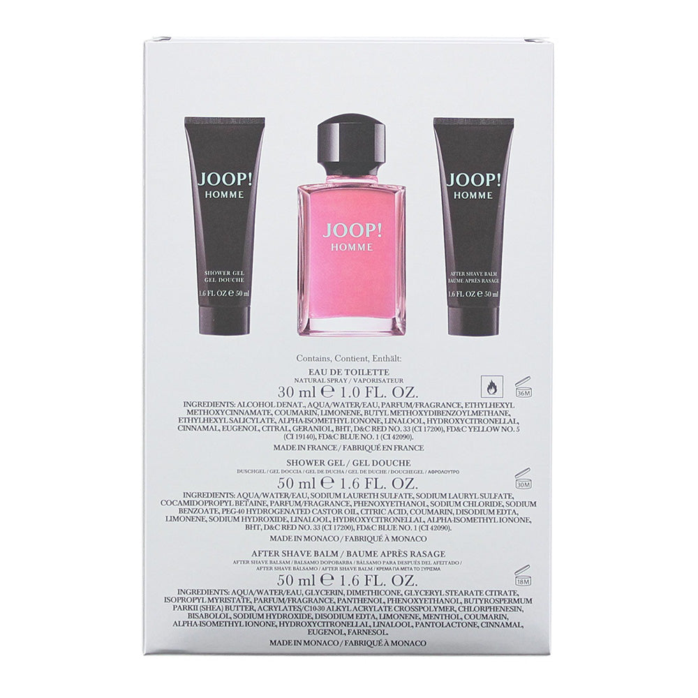 Joop! Homme 3 Piece Gift Set: Eau De Toilette 30ml - Aftershave Balm 50ml - Shower Gel 50ml