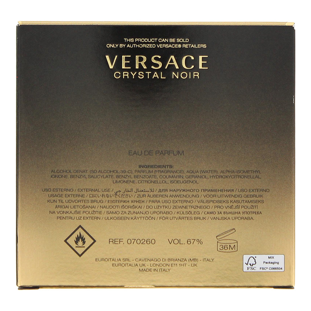 Versace Crystal Noir Eau de Parfum 50ml - Ingredients