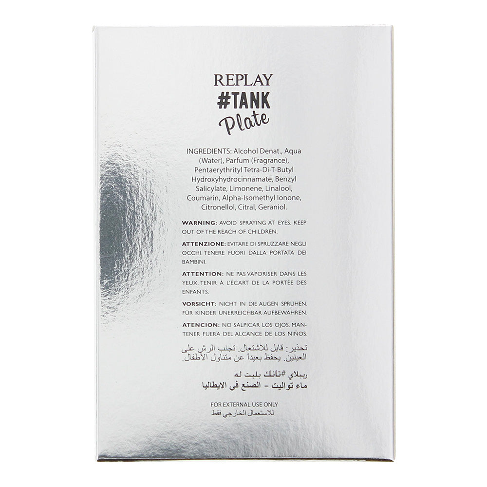 Replay Tank Plate Eau De Toilette 100ml