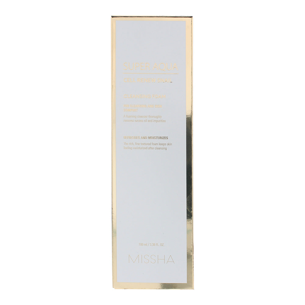 Missha Super Aqua Cell Renew Snail Cleansing Foam 100ml - Box