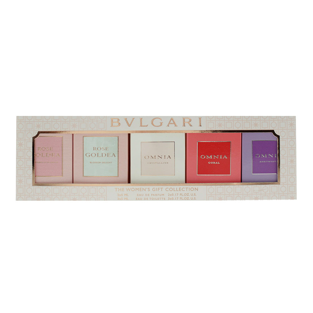 Bulgari 5 Piece Gift Set: Rose Goldea Eau de Parfum 5ml - Rose Goldea Blossom Delight Eau de Parfum 5ml - Omnia Crystalline Eau de Toilette 5ml - Omni - Product