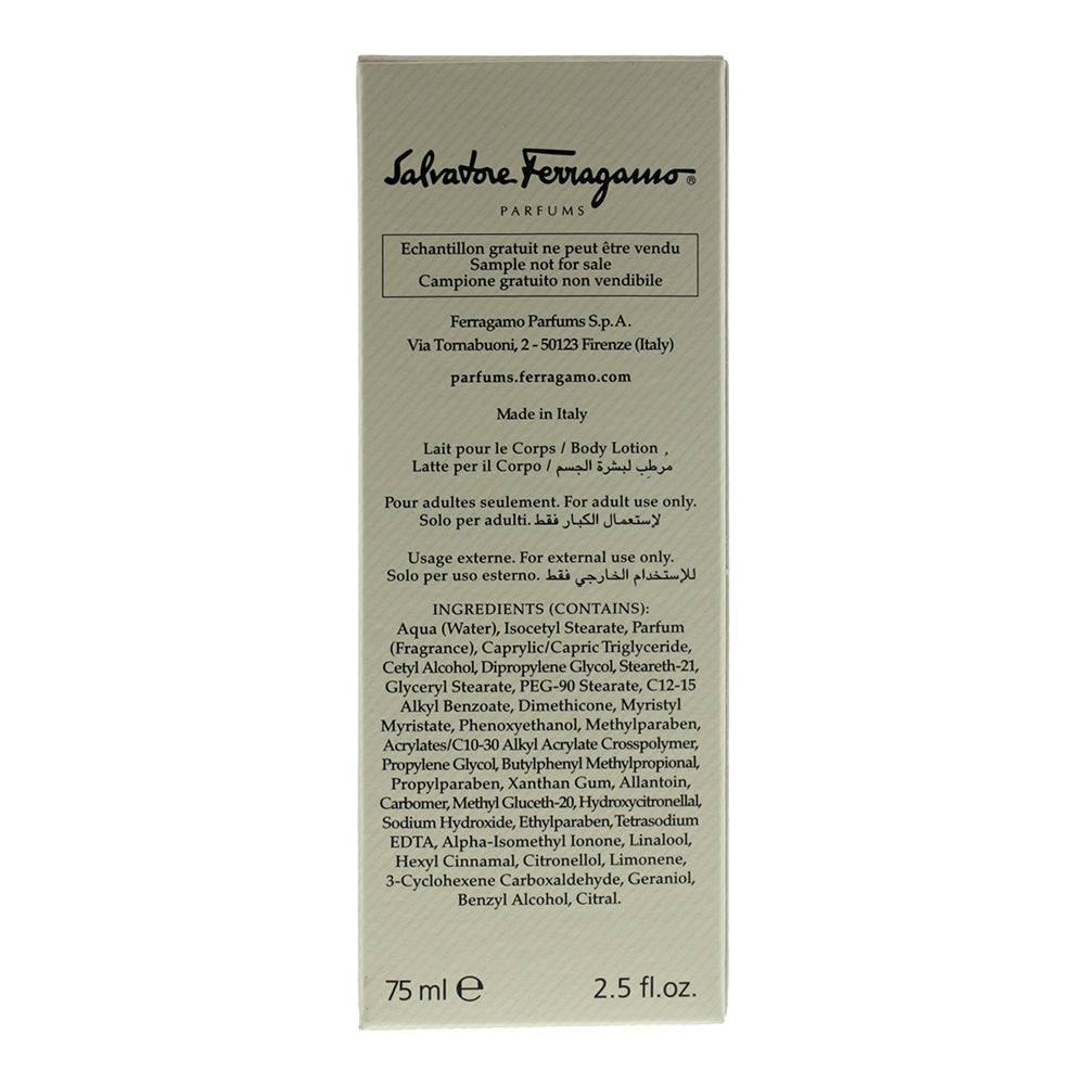 Salvatore Ferragamo Pour Femme Body Lotion 75ml Not For Sale - Ingredients