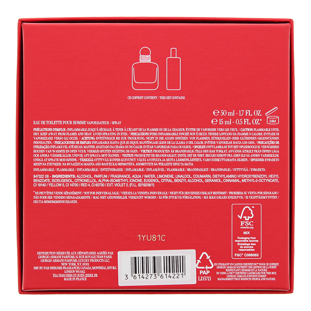 Emporio Armani Stronger With You 2 Piece Gift Set: Eau De Toilette 50ml - Eau De Toilette 15ml