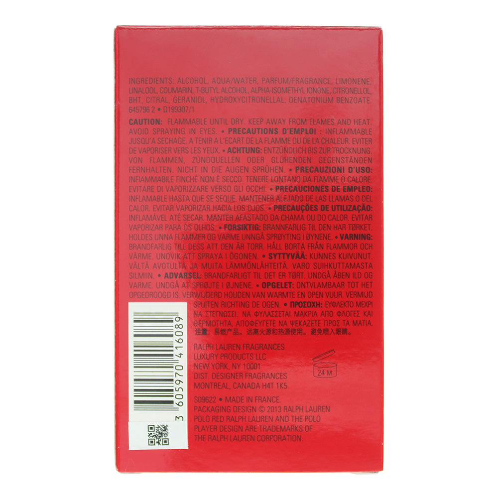 Ralph Lauren Polo Red Eau De Toilette 75ml