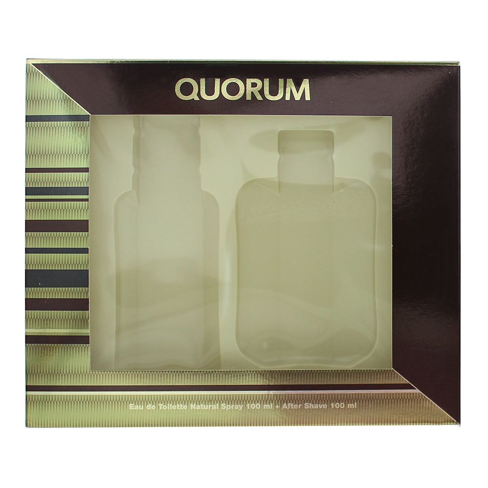 Antonio Puig Quorum 2 Piece Gift Set: Eau de Toilette 100ml - Aftershave 100ml - Box