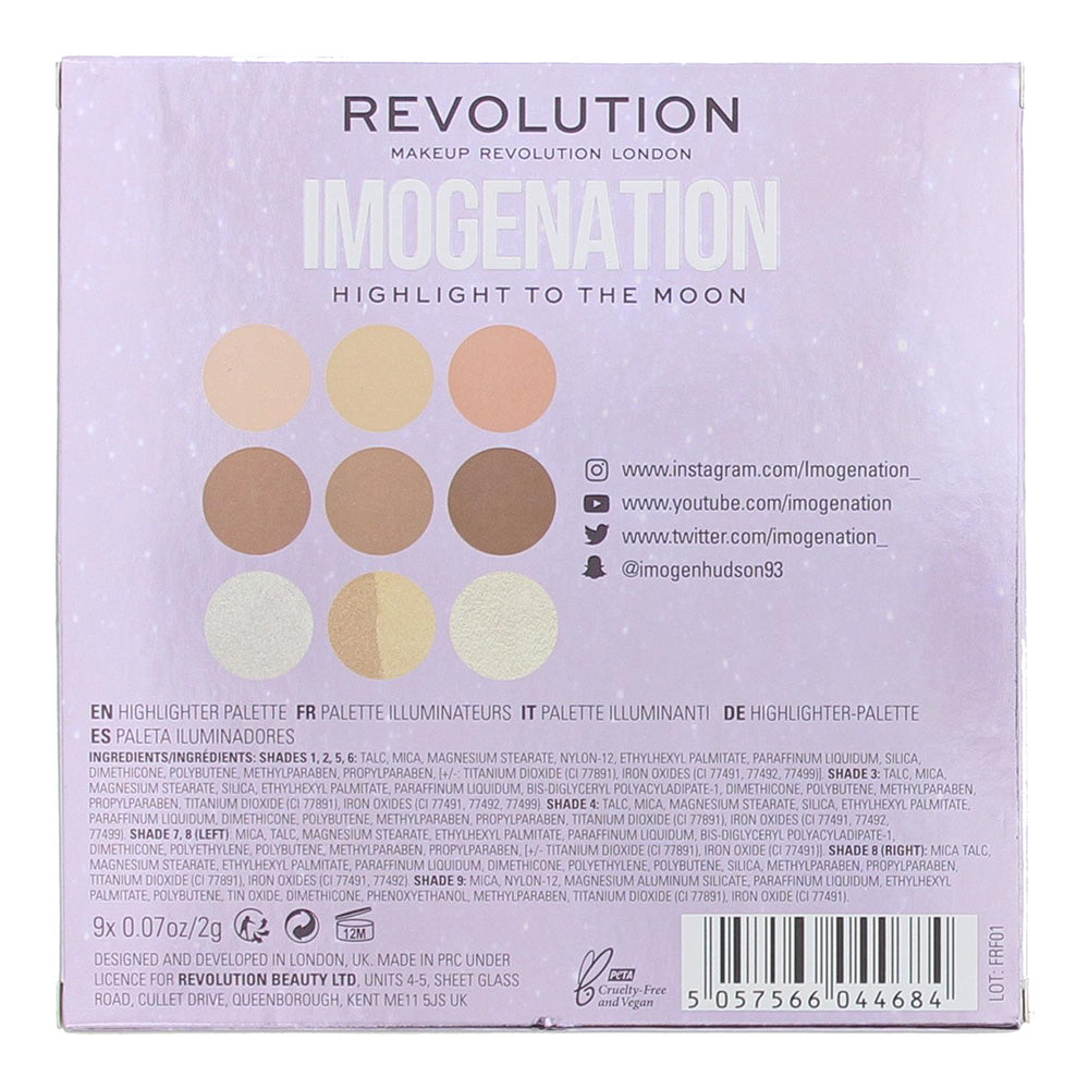 Revolution Imogenation Highlight To The Moon Highlighting Palette 9 x 2g