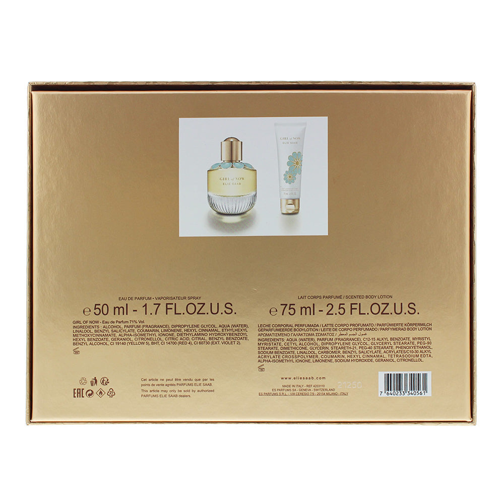 Elie Saab Girl Of Now 2 Piece Gift Set: Eau De Parfum 50ml - Body Lotion 75ml