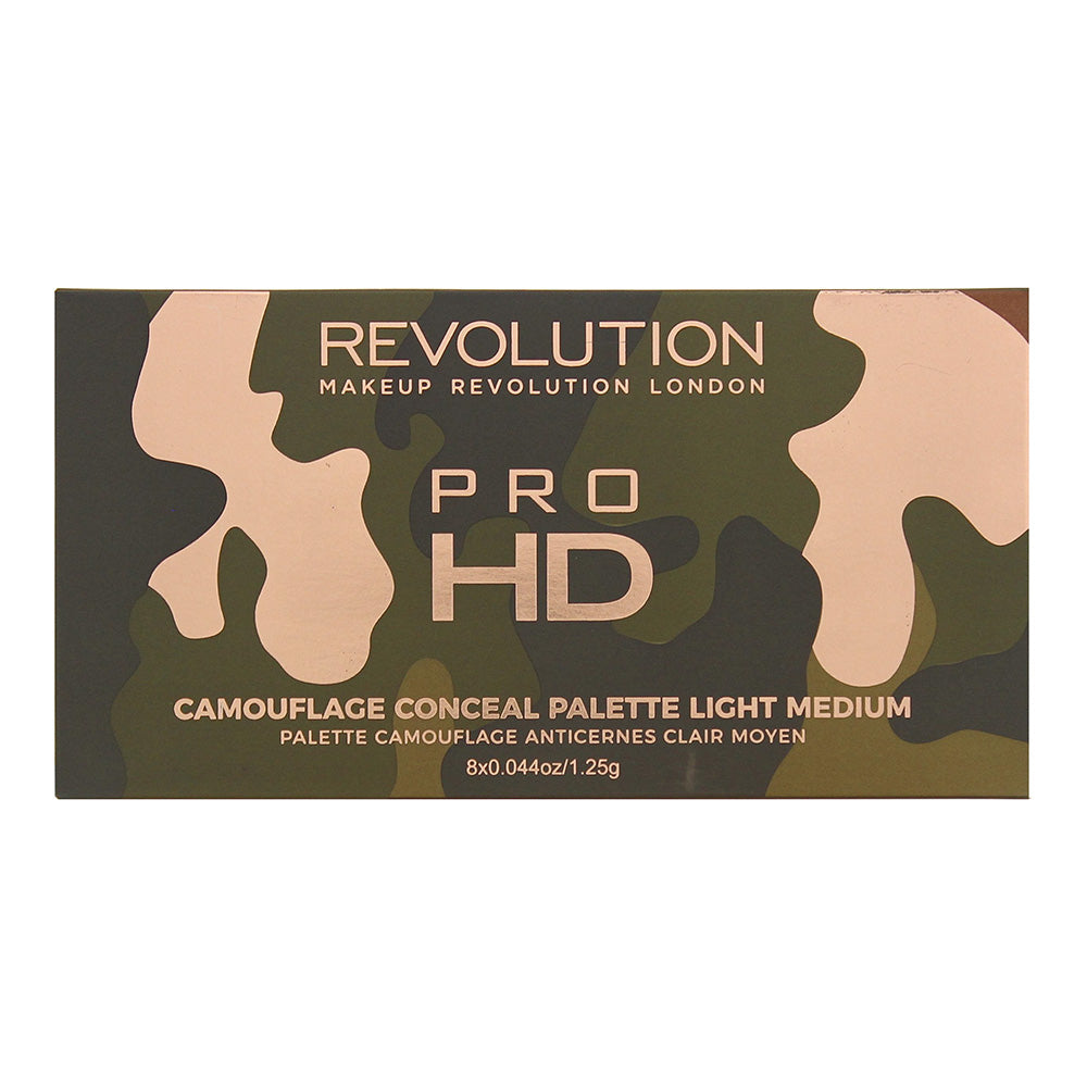 Revolution Camouflage Pro HD Light Medium Concealer Palette 8 x 1.25g - Box