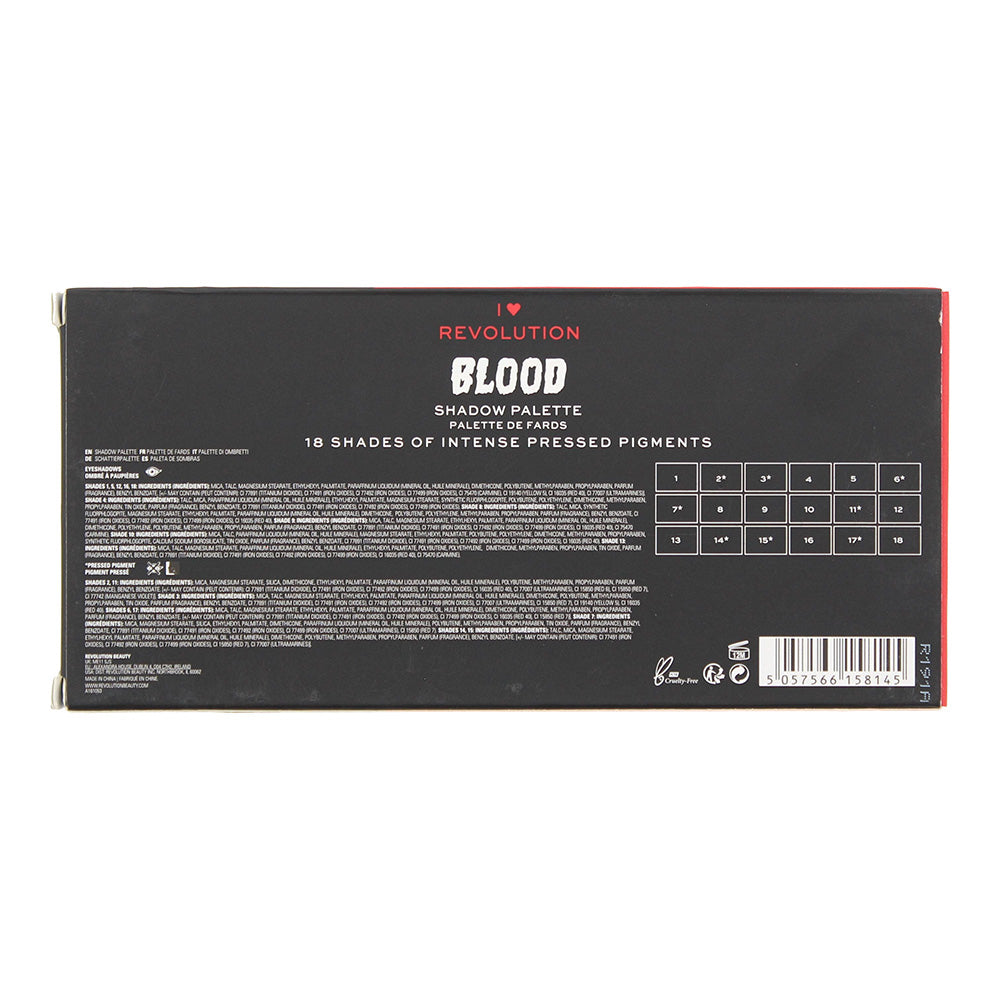 Revolution I Heart Revolution Blood Eye Shadow Palette 18 x 1g