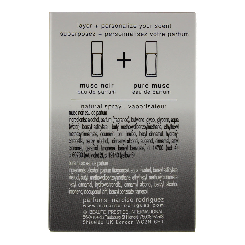 Narciso Rodriguez 2 Piece Gift Set: For Her Musc Noir Eau De Parfum 20ml - For Her Pure Musc Eau De Parfum 20ml