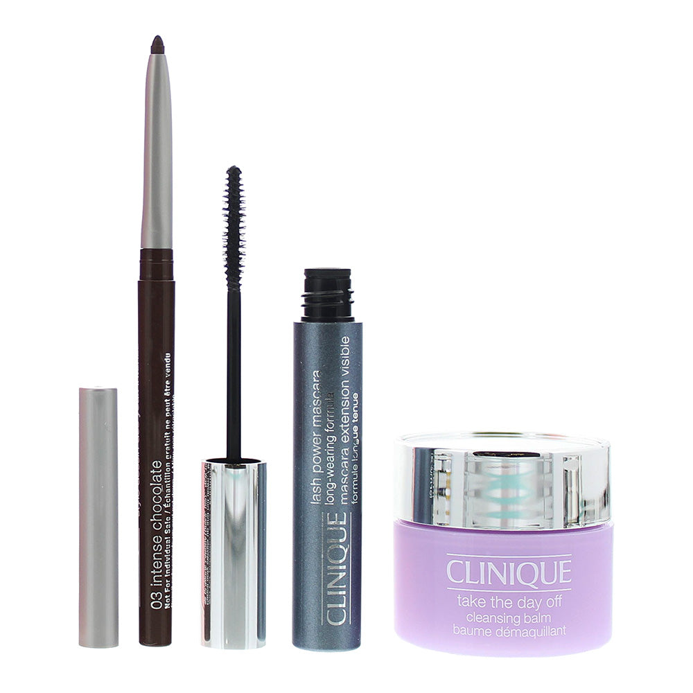 Clinique Power Lashes 3 Piece Gift Set: Mascara 6ml - Eyeliner 0.14g - Cleansing Balm 15ml - Product