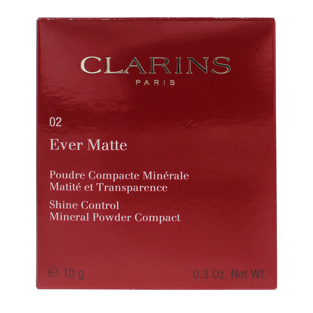 Clarins Ever Matte Shine Control No.02 Transparent Medium Powder 10g - Box