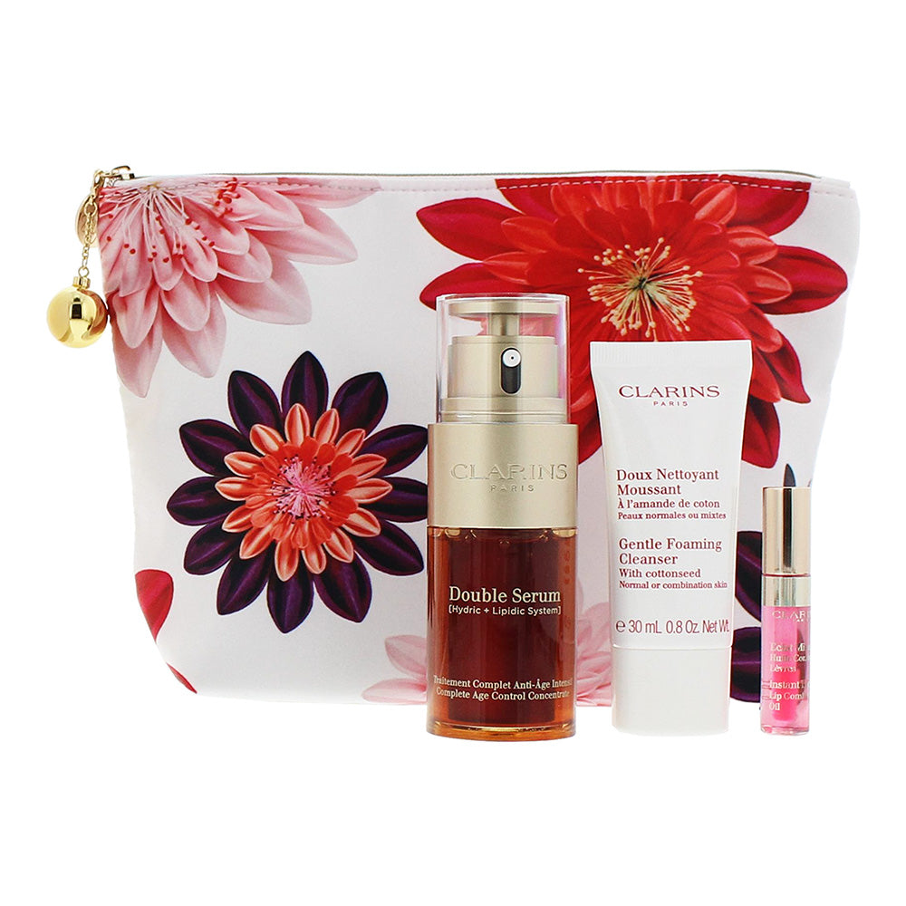 Clarins 4 Piece Gift Set: Double Serum 30ml - Gentle Foaming Cleanser 30ml - 04  - Product
