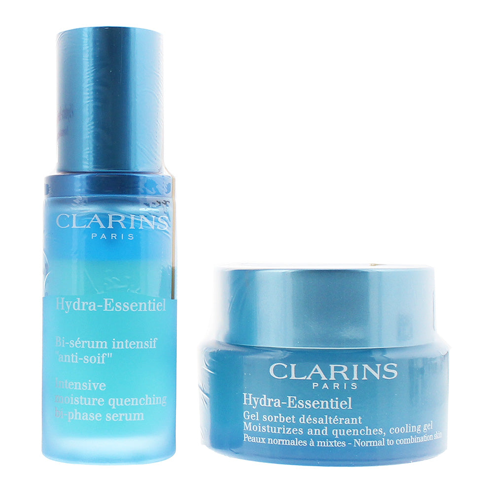 Clarins Hydra-Essentiel 2 Piece Gift Set: Cooling Gel 50ml - Bi-phase Serum 30ml - Product