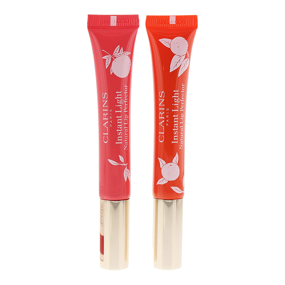 Clarins 2 Piece Gift Set: 13 Pink Grapefruit Lip Perfector 12ml - 14 Juicy Manda - Product