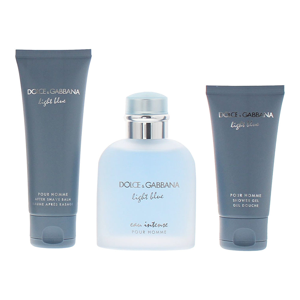 Dolce & Gabbana Light Blue Eau Intense Pour Homme 3 Piece Gift Set: Eau de Parfu - Product