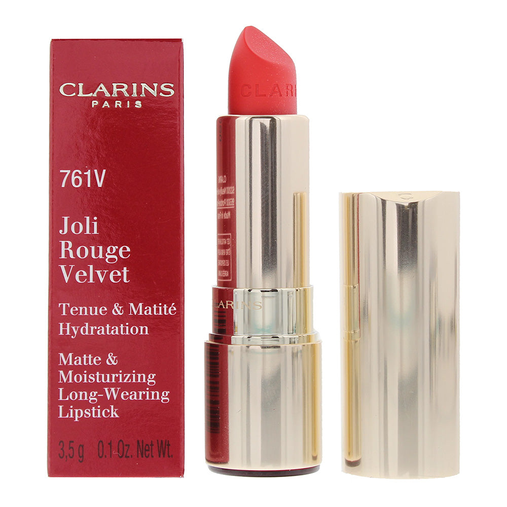 Clarins Joli Rouge Velvet Matte & Moisturizing Long-Wearing 761V Spicy Chili Lipstick 3.5g