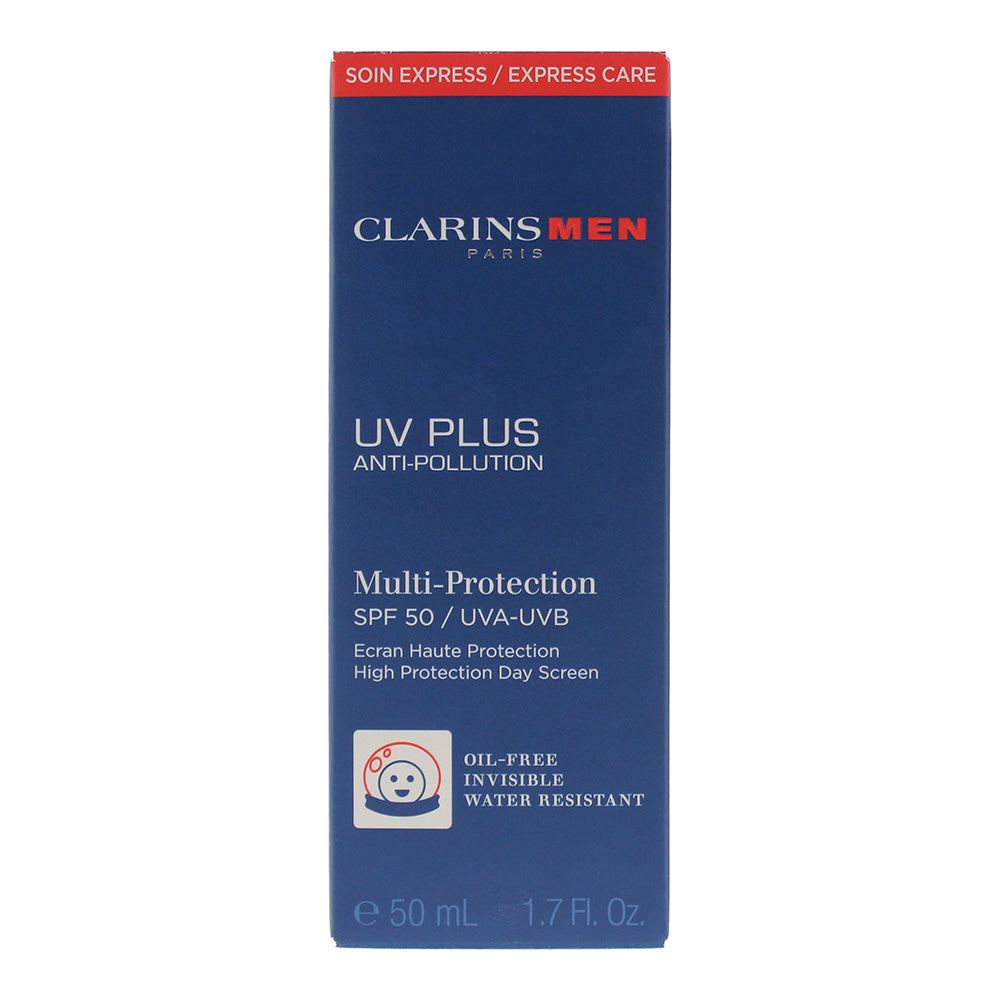 Clarins Men UV Plus Anti-Pollution Multi-Protection SPF 50 Day Cream 50ml - Box