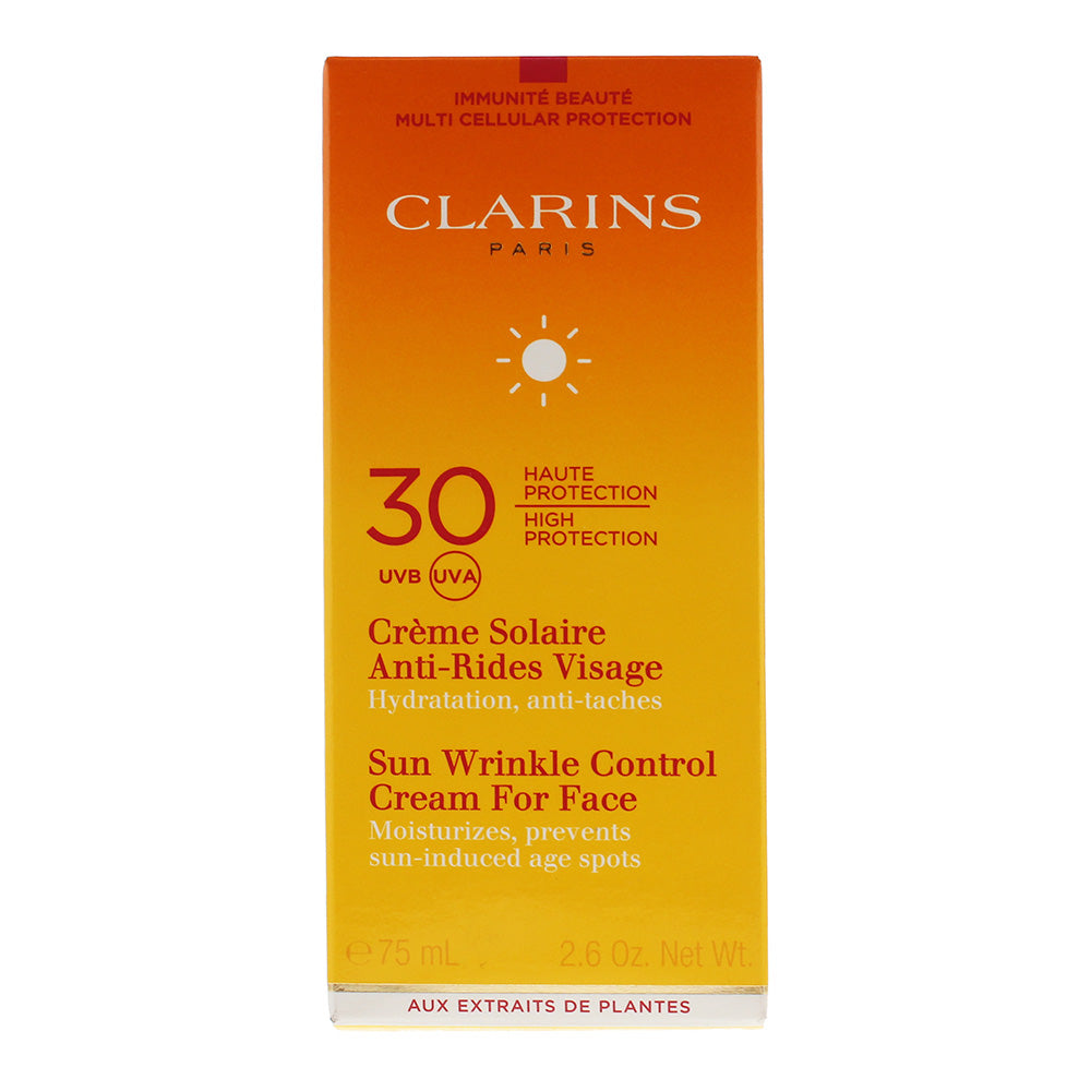 Clarins Sun Wrinkle Control UVB-UVA 30 Cream For Face 75ml - Box