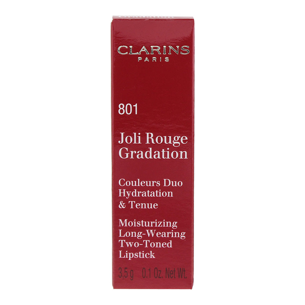Clarins Joli Rouge Gradation Moisturising Long-Wearing Two-Toned Lipstick 801 Co - Box