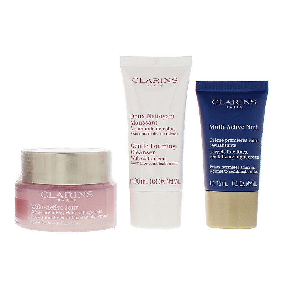 Clarins Essential Care Multi Active 3 Piece Gift Set: Day Cream 50ml - Night Cre - Product