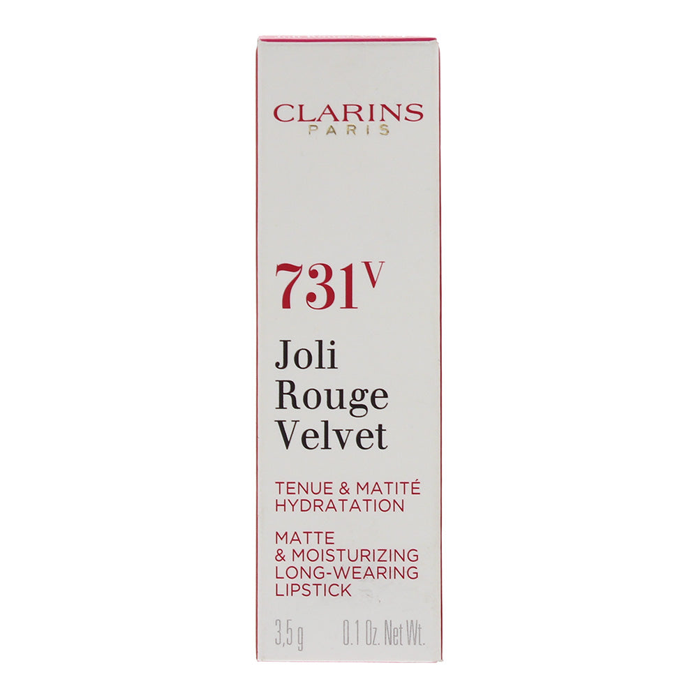 Clarins Joli Rouge Velvet Matte & Moisturizing Long-Wearing Lipstick 731V Rose Berry 3.5g - Box