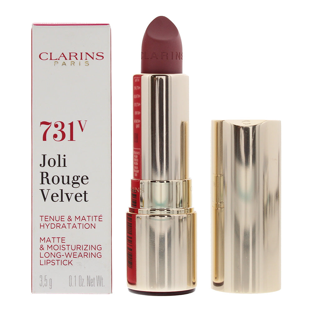 Clarins Joli Rouge Velvet Matte & Moisturizing Long-Wearing Lipstick 731V Rose Berry 3.5g