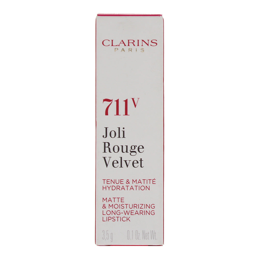 Clarins Joli Rouge Velvet Matte & Moisturizing Long Wearing 711V Papaya Lipstick - Box