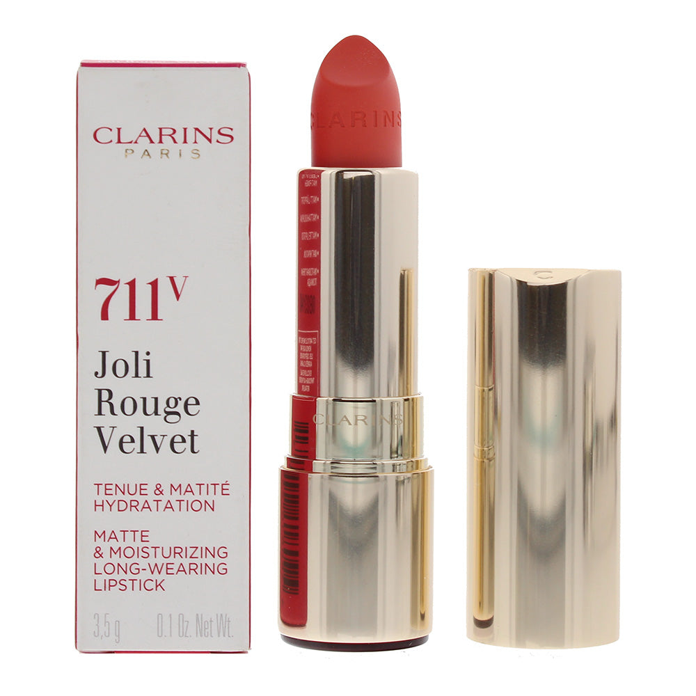 Clarins Joli Rouge Velvet Matte & Moisturizing Long Wearing 711V Papaya Lipstick