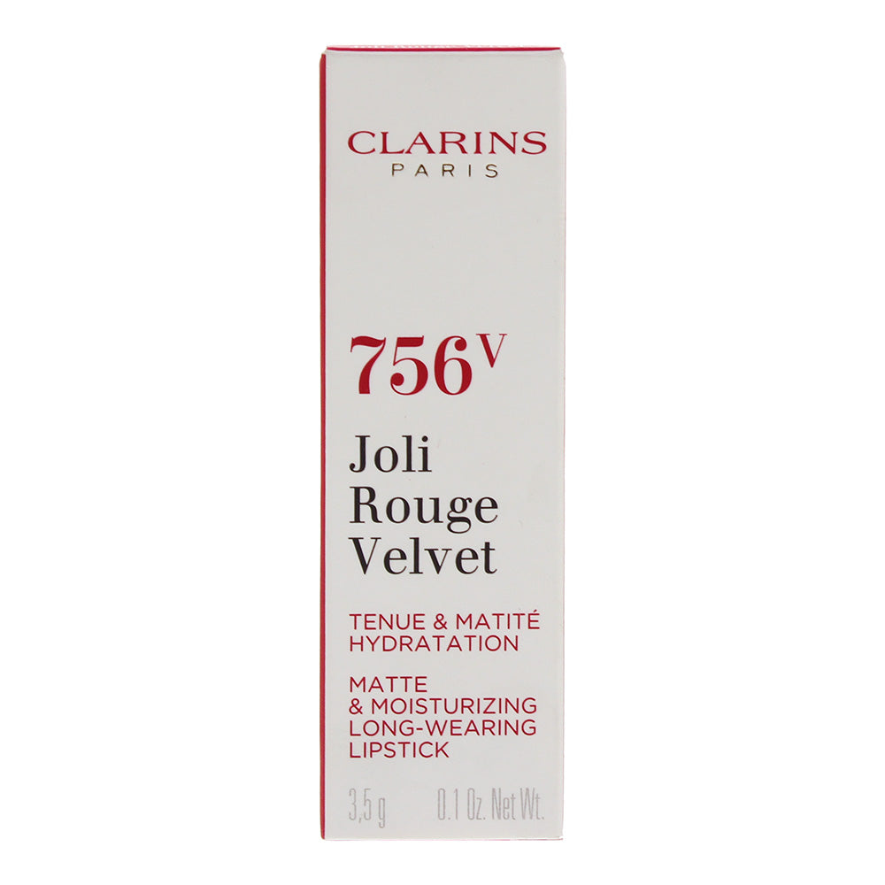 Clarins Joli Rouge Velvet 756V Guava Lipstick 3.5g - Box