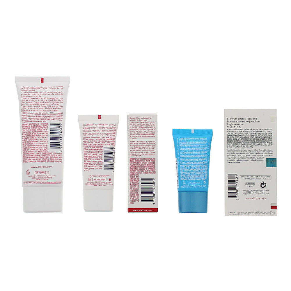 Clarins Freezing Box 7 Piece Gift Set: Body Lotion 100ml - Lip Balm 15ml - Hand 