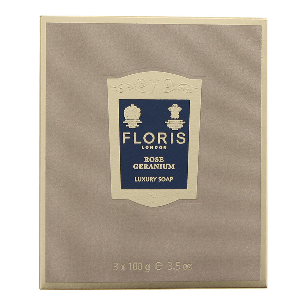 Floris Rose Geranium Luxury Soap 3 x 100g - Box