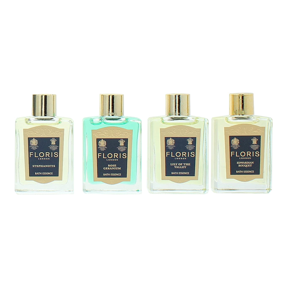 Floris Bath Essence 4 Piece Gift Set: 4 x 15ml- Stephanotis/Rose Geranium/Lily o - Product