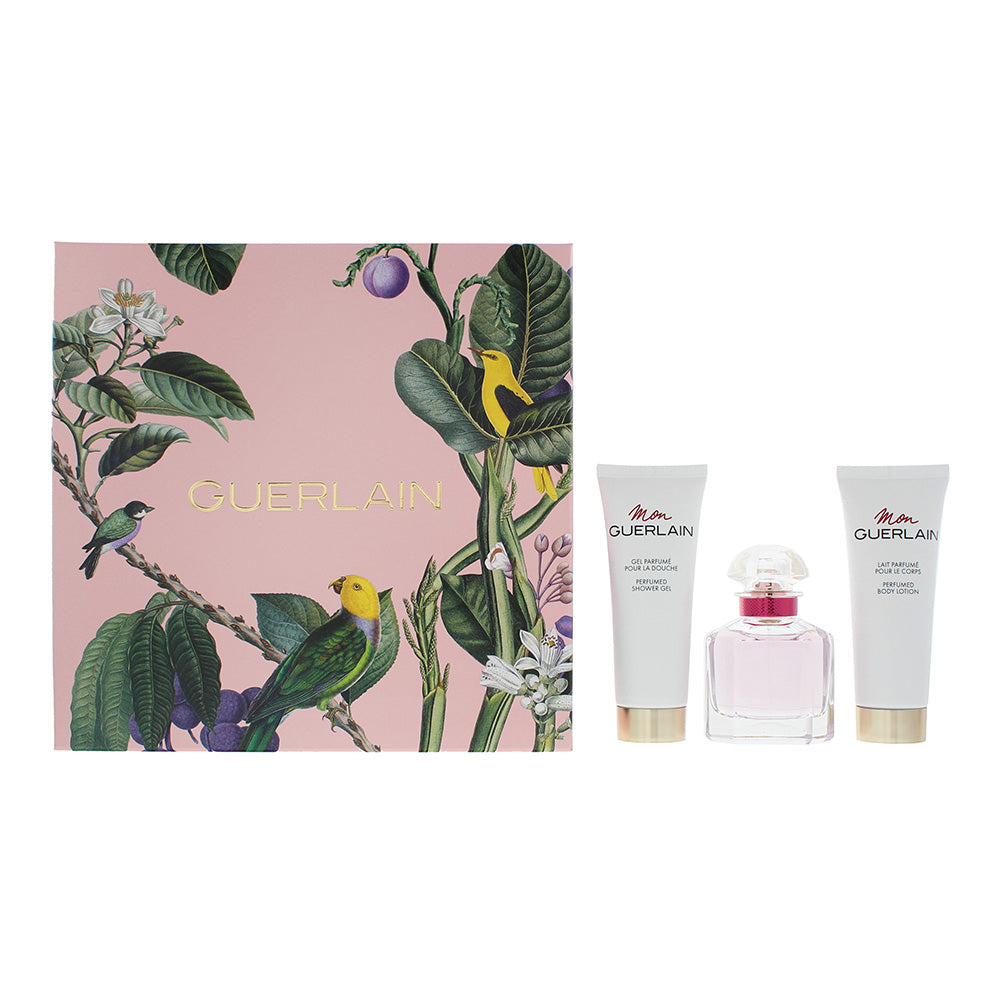 Guerlain 3 Piece Gift Set: Mon Guerlain Bloom Of Rose Eau de Toilette 50ml - Mon