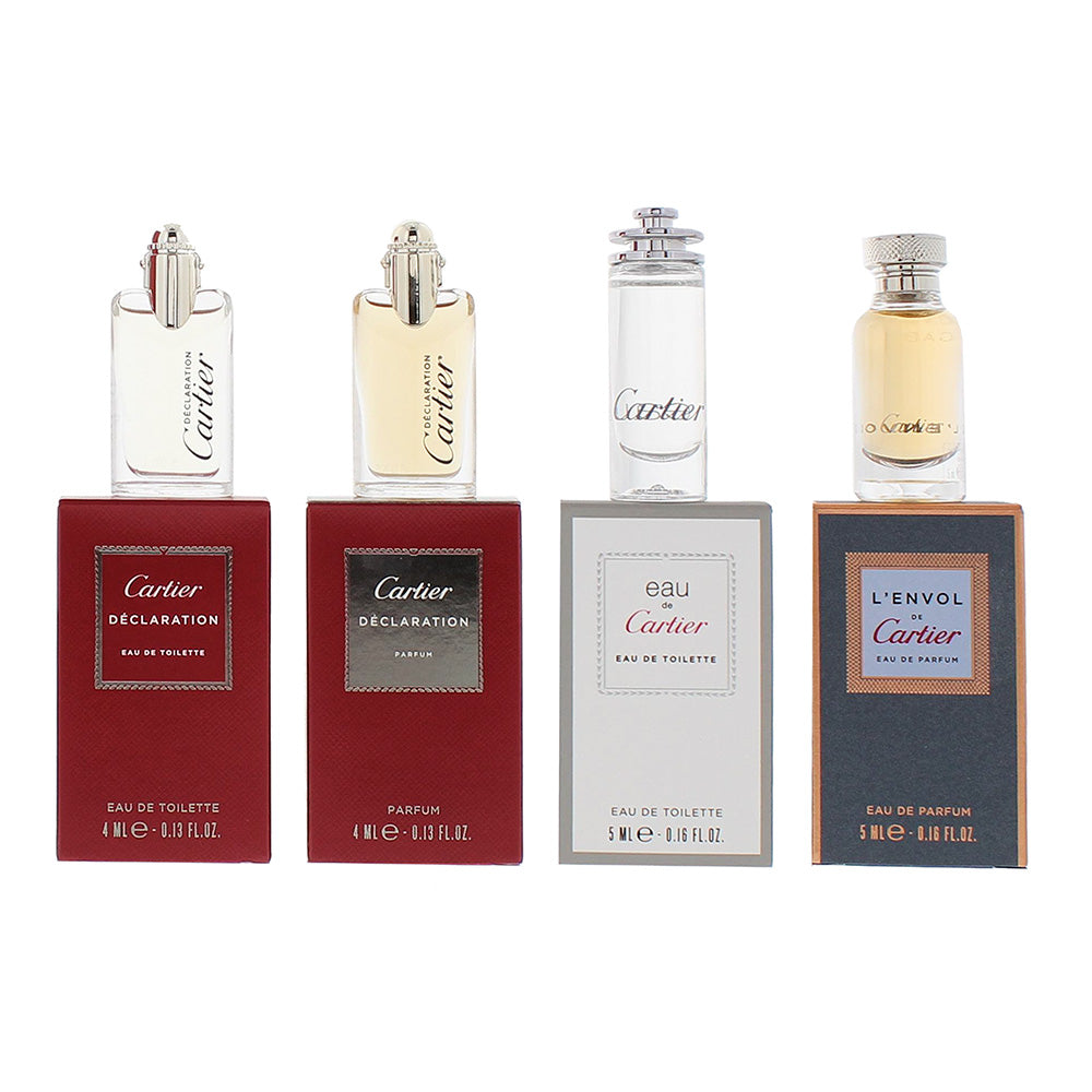 Cartier 4 Piece Gift Set: L'envol de Cartier EDP 5ml - Eau de Cartier EDT 5ml - Declaration EDT 4ml - Declaration Parfum 4ml - Product