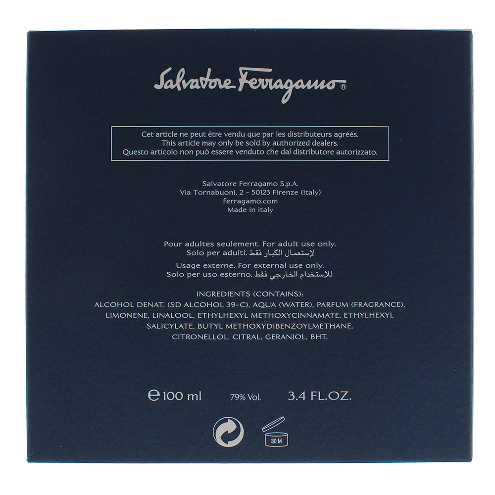 Salvatore Ferragamo F By Ferragamo Free Time Eau de Toilette 100ml - Ingredients