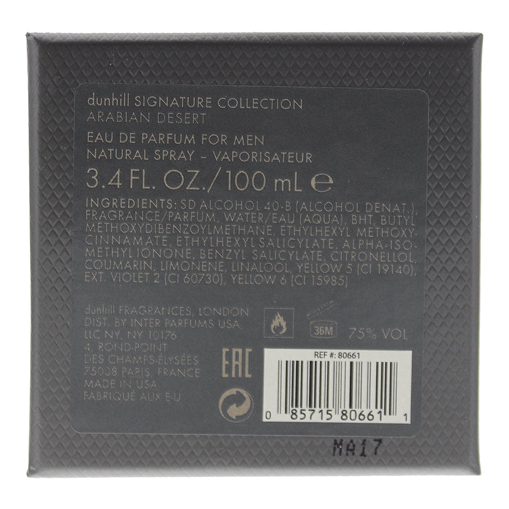 Dunhill Signature Collection Arabian Desert Eau De Parfum 100ml