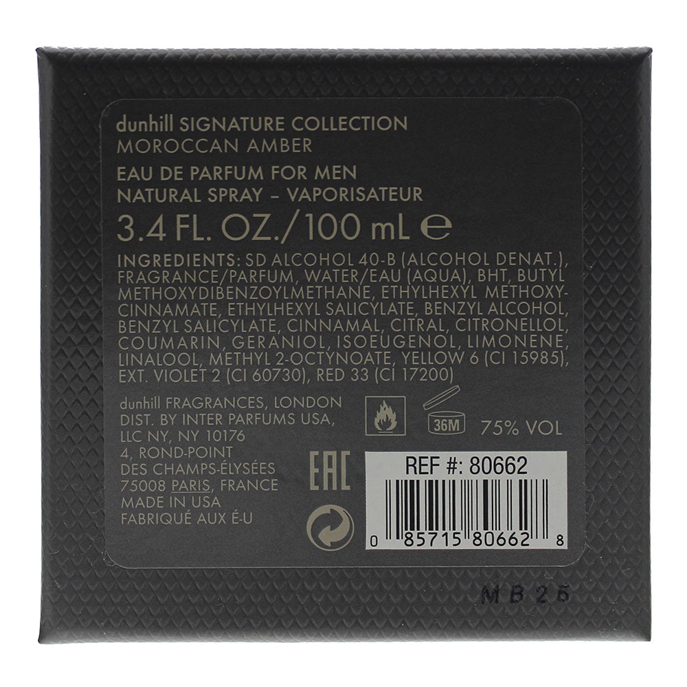 Dunhill Signature Collection Moroccan Amber Eau De Parfum 100ml