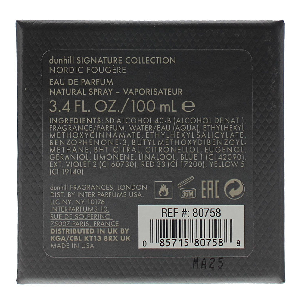 Dunhill Signature Collection Nordic Fougere Eau De Parfum 100ml