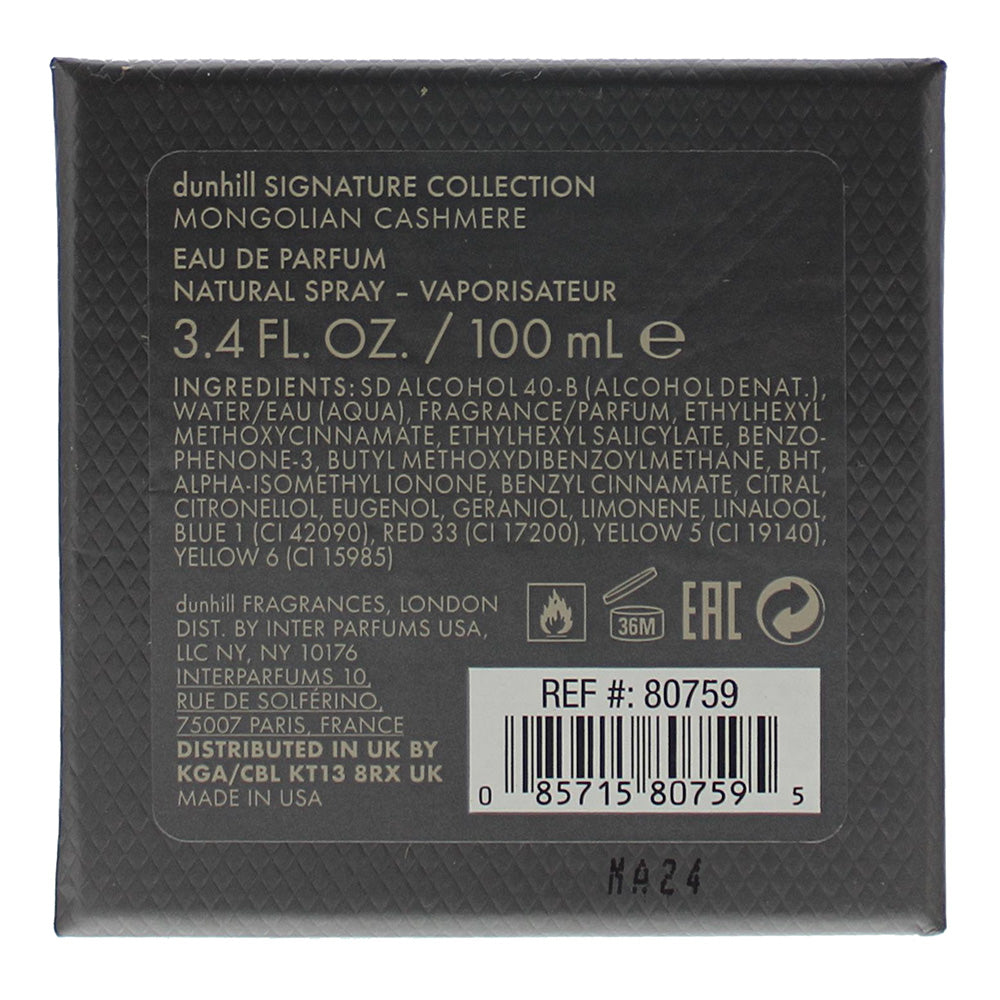 Dunhill Signature Collection Mongolian Cashmere Eau De Parfum 100ml