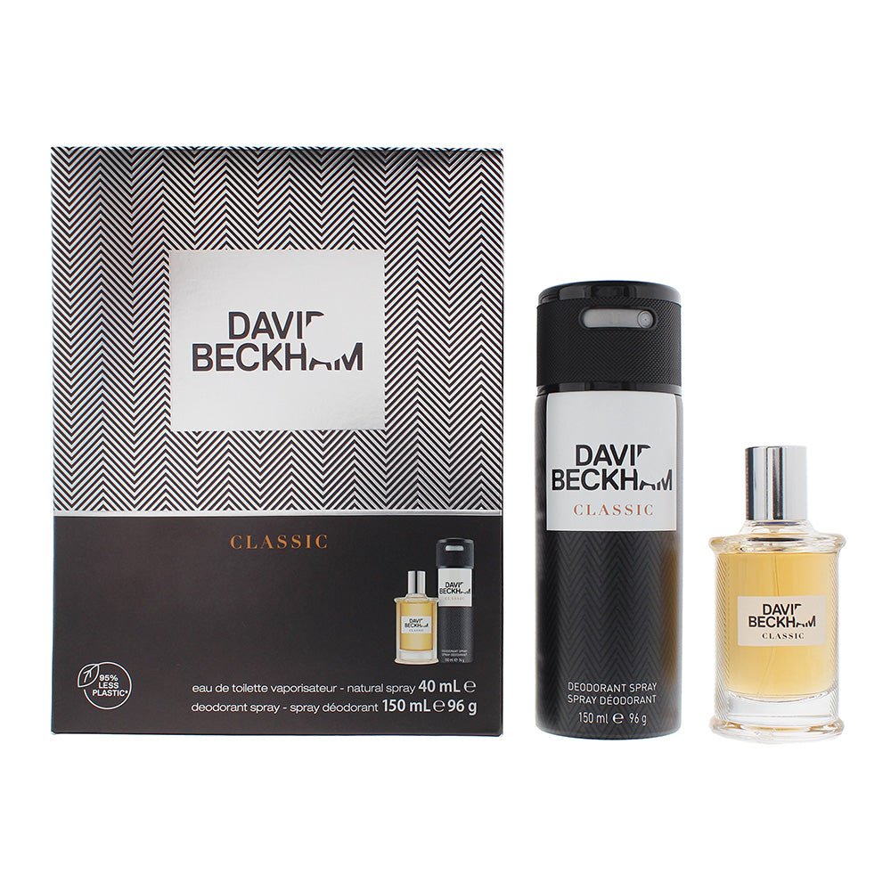 David Beckham Classic 2 Piece Gift Set: Eau de Toilette 40ml - Deodorant Spray 150ml