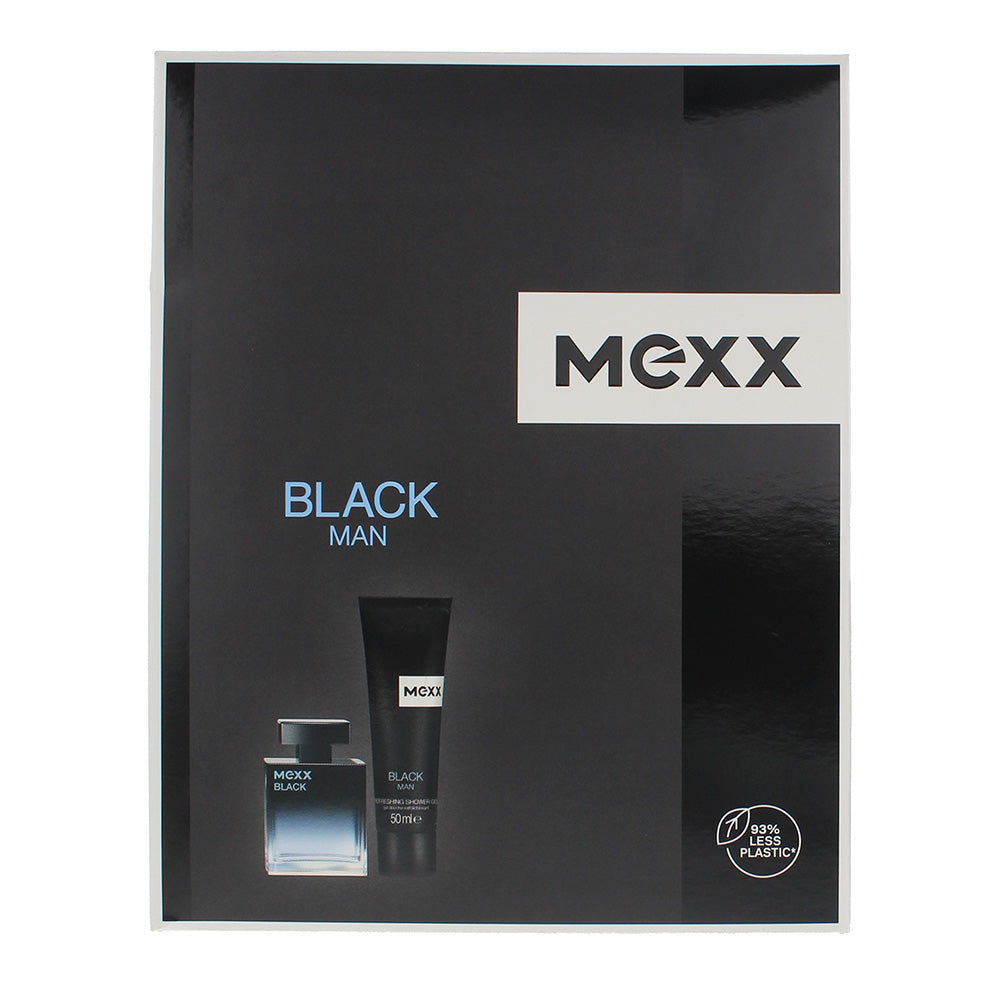 Mexx Black 2 Piece Gift Set: Eau de Toilette 30ml - Shower Gel 50ml - Box