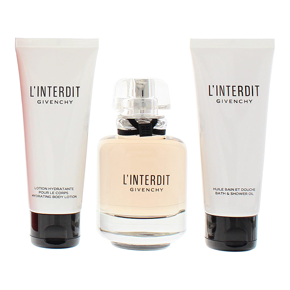 Givenchy L'interdit 3 Piece Gift Set: Eau de Parfum 80ml - Body Lotion 75ml - Sh - Product