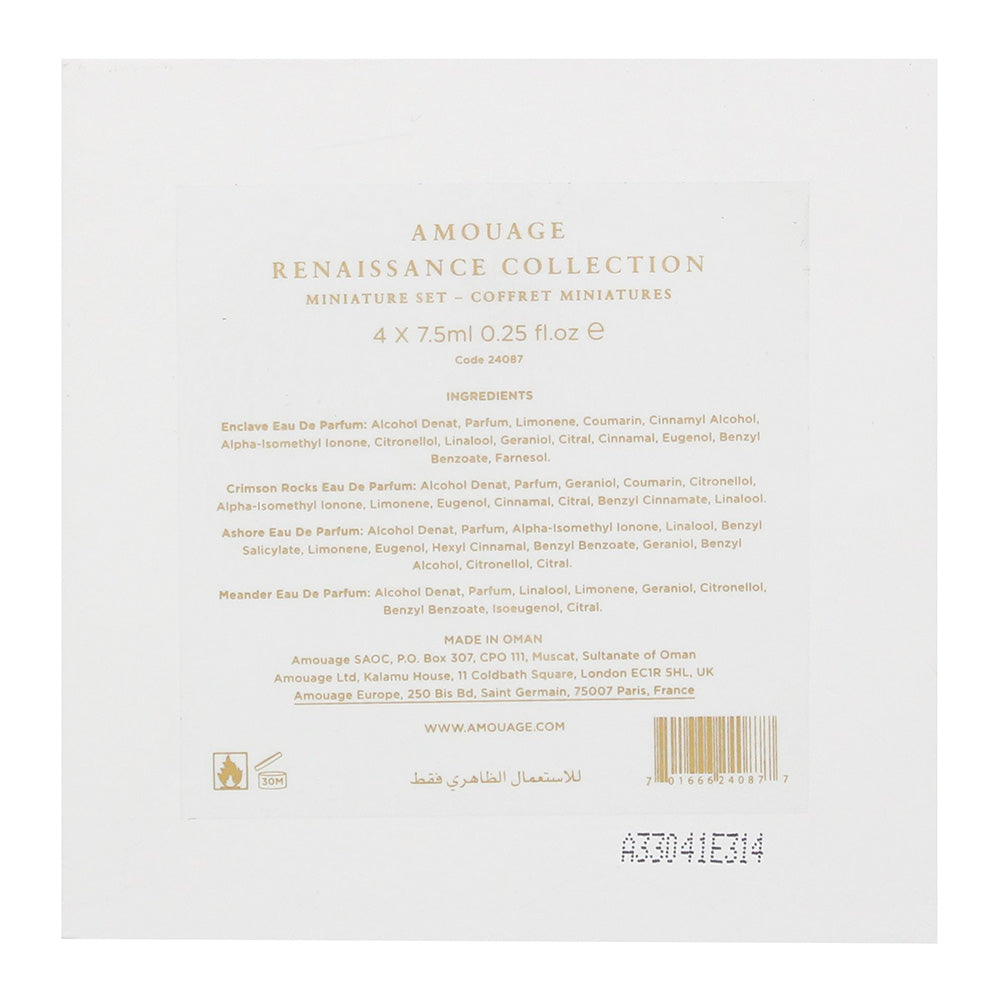 Amouage Renaissance Gift Set  Eau De Parfum 4 x 7.5ml-Crimson Rocks/Ashore/Meander/Enclave