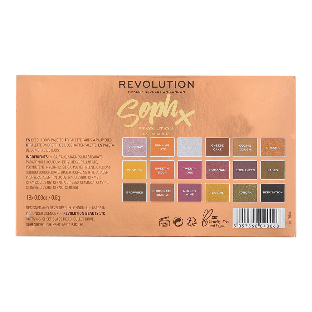 Revolution Sophx Extra Spice Eye Shadow Palette 18 x 0.8g