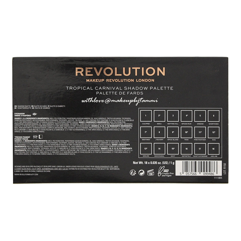 Revolution Tammix Tropical Carnival Eye Shadow Palette 18g