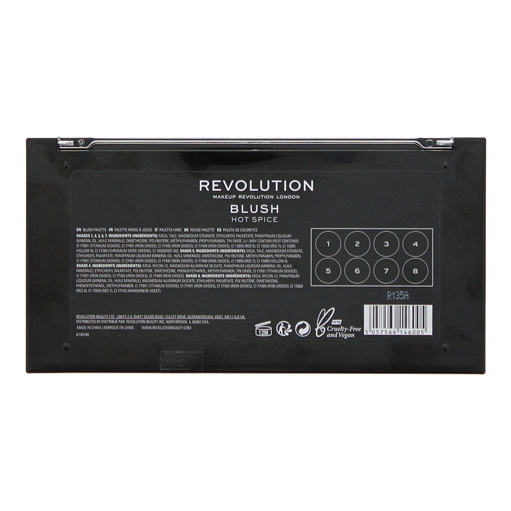 Revolution Blush Hot Spice Blush Palette 8 x 1.6g